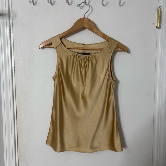 Lafayette 148 New York Tops - Lafayette 148 New York 100% Silk Gold Sleeveless Blouse Top